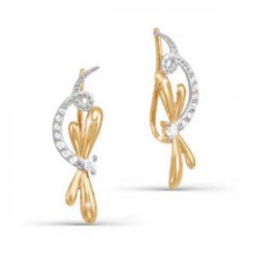 Золотые серьги КЮЗ Del'ta D122790 с фианитом D122790 фото