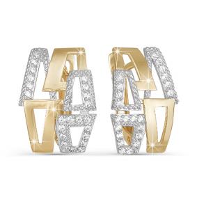 Золотые серьги КЮЗ Del'ta D122792 с фианитом D122792 фото