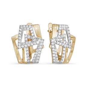 Золотые серьги КЮЗ Del'ta D122798 с фианитом D122798 фото