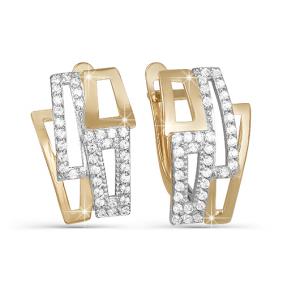 Золотые серьги КЮЗ Del'ta D122800 с фианитом D122800 фото