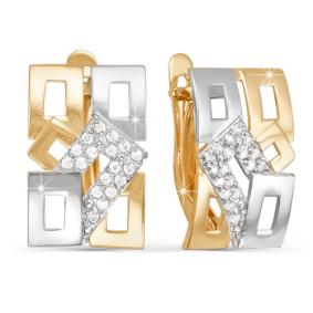 Золотые серьги КЮЗ Del'ta D122807 с фианитом D122807 фото