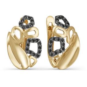 Золотые серьги КЮЗ Del'ta D122829 с фианитом D122829 фото