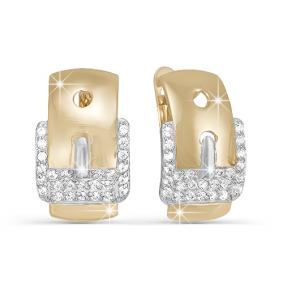 Золотые серьги КЮЗ Del'ta D122839 с фианитом D122839 фото