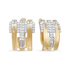 Золотые серьги КЮЗ Del'ta D122842 с фианитом D122842 фото