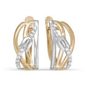 Золотые серьги КЮЗ Del'ta D122847 с фианитом D122847 фото
