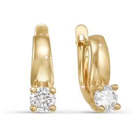 Золотые серьги КЮЗ Del'ta D122948 с фианитом D122948 фото