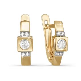 Золотые серьги КЮЗ Del'ta D122956 с фианитом D122956 фото