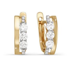 Золотые серьги КЮЗ Del'ta D122974 с фианитом D122974 фото