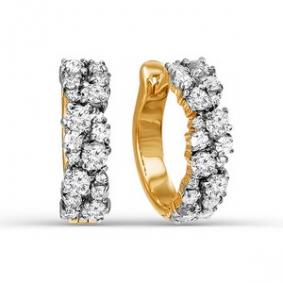 Золотые серьги КЮЗ Del'ta D122981 с фианитом D122981 фото