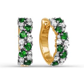 Золотые серьги КЮЗ Del'ta D122982 с фианитом D122982 фото