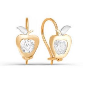 Золотые серьги КЮЗ Del'ta D123012 с фианитом D123012 фото