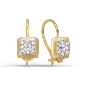 Золотые серьги КЮЗ Del'ta D123037 с фианитом D123037 фото