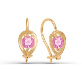 Золотые серьги КЮЗ Del'ta D123092 с фианитом D123092 фото