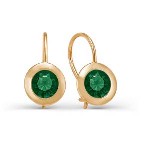 Золотые серьги КЮЗ Del'ta D123101 с фианитом D123101 фото