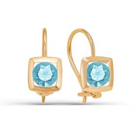 Золотые серьги КЮЗ Del'ta D123102 с фианитом D123102 фото