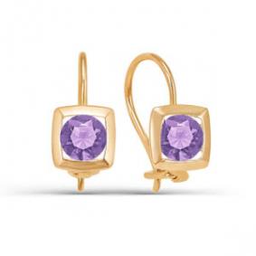 Золотые серьги КЮЗ Del'ta D123103 с фианитом D123103 фото