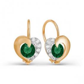 Золотые серьги КЮЗ Del'ta D123151 с фианитом D123151 фото