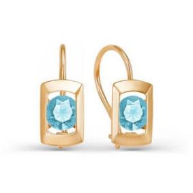 Золотые серьги КЮЗ Del'ta D123189 с фианитом D123189 фото