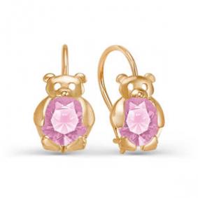 Золотые серьги КЮЗ Del'ta D123195 с фианитом D123195 фото