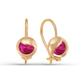 Золотые серьги КЮЗ Del'ta D123199 с фианитом D123199 фото