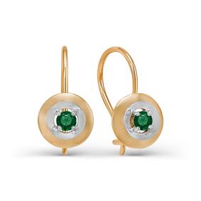 Золотые серьги КЮЗ Del'ta D123213 с фианитом D123213 фото