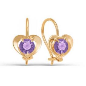 Золотые серьги КЮЗ Del'ta D123215 с фианитом D123215 фото