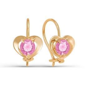 Золотые серьги КЮЗ Del'ta D123216 с фианитом D123216 фото