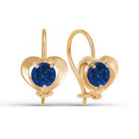 Золотые серьги КЮЗ Del'ta D123218 с фианитом D123218 фото