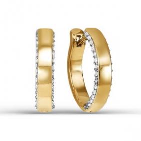 Золотые серьги КЮЗ Del'ta D123304 с фианитом D123304 фото