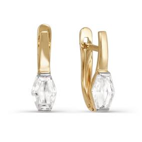 Золотые серьги КЮЗ Del'ta D123351 с фианитом D123351 фото