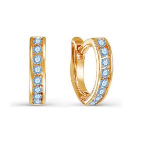 Золотые серьги КЮЗ Del'ta D123366 с фианитом D123366 фото