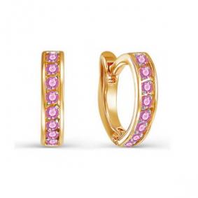 Золотые серьги КЮЗ Del'ta D123367 с фианитом D123367 фото