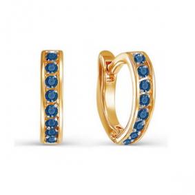 Золотые серьги КЮЗ Del'ta D123368 с фианитом D123368 фото