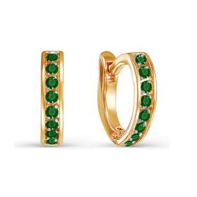 Золотые серьги КЮЗ Del'ta D123370 с фианитом D123370 фото