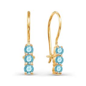 Золотые серьги КЮЗ Del'ta D123392 с фианитом D123392 фото