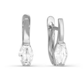Серьги из белого золота КЮЗ Del'ta D123447 с фианитом D123447 фото