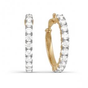 Золотые серьги КЮЗ Del'ta D123493 с фианитом D123493 фото