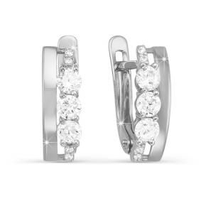 Серьги из белого золота КЮЗ Del'ta D123594 с фианитом D123594 фото
