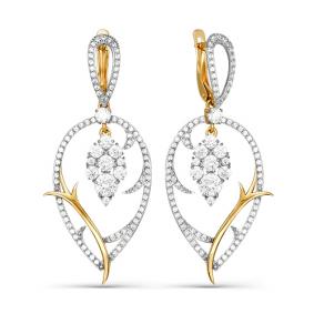 Золотые серьги КЮЗ Del'ta D123695 с фианитом D123695 фото