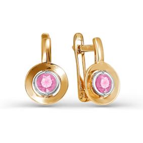 Золотые серьги КЮЗ Del'ta D123829 с фианитом D123829 фото