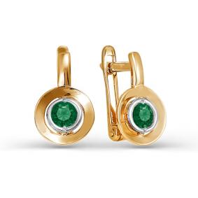 Золотые серьги КЮЗ Del'ta D123830 с фианитом D123830 фото