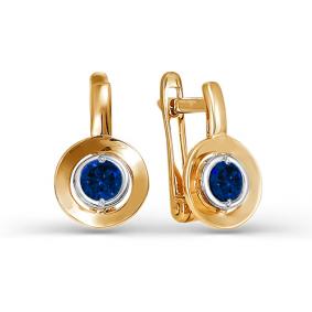 Золотые серьги КЮЗ Del'ta D123831 с фианитом D123831 фото
