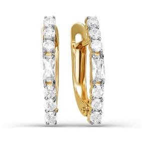 Золотые серьги КЮЗ Del'ta D123903 с фианитом D123903 фото