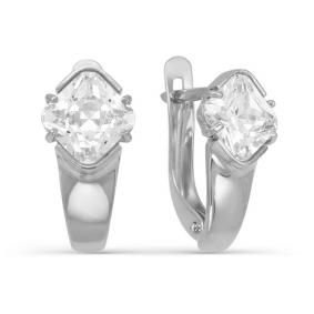 Серьги из белого золота КЮЗ Del'ta D123953 с фианитом D123953 фото