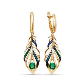 Золотые серьги КЮЗ Del'ta D123982 с фианитом D123982 фото