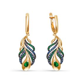 Золотые серьги КЮЗ Del'ta D123988 с фианитом D123988 фото