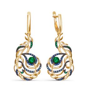 Золотые серьги КЮЗ Del'ta D124009 с кварцем D124009 фото