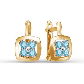 Золотые серьги КЮЗ Del'ta D124088 с фианитом D124088 фото