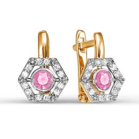 Золотые серьги КЮЗ Del'ta D124110 с фианитом D124110 фото