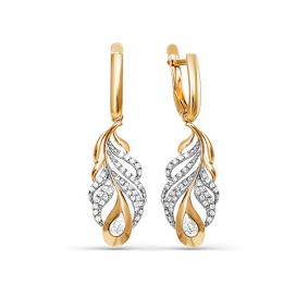 Золотые серьги КЮЗ Del'ta D124176 с фианитом D124176 фото